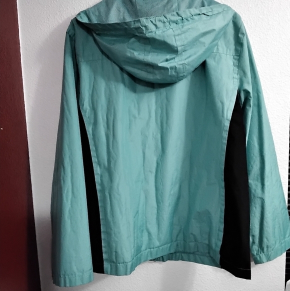 i  5   Women's Turquoise & Black Rain Coat    Size XL - Picture 2 of 8